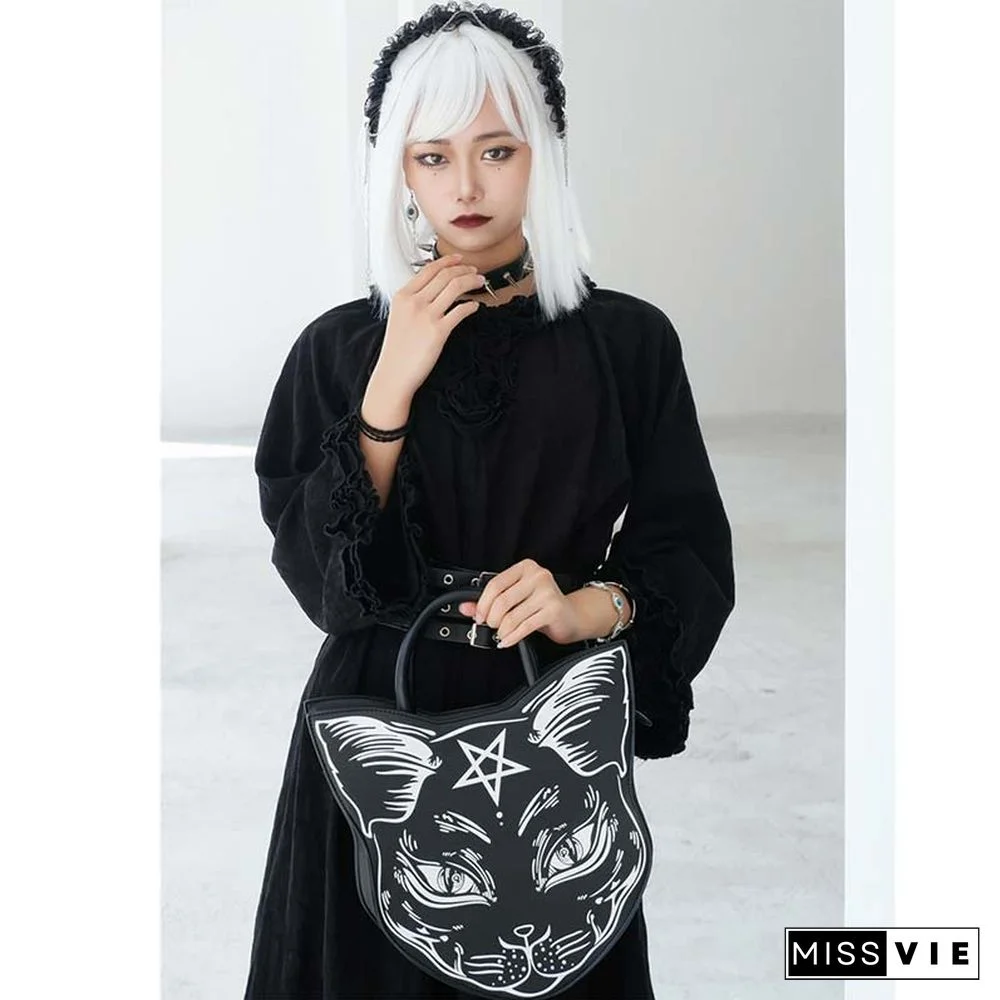 Fashion Punk Cat Print Crossbody Bag