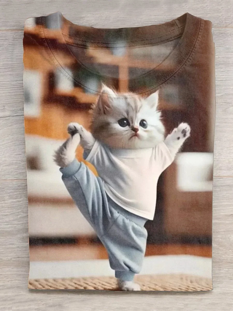 Funny Cat  Art Print Casual T-Shirt Eagerlys