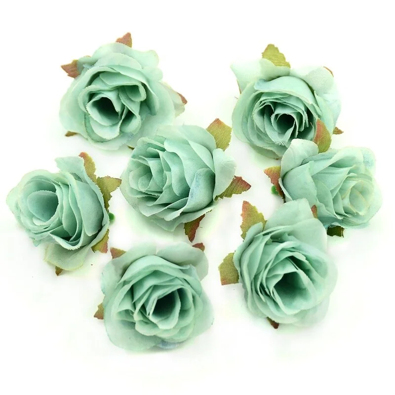 10pcs/lot 3.5cm Silk Artificial Rose Flower Head Scrapbooking Ball For Wedding Decoration Scrapbooking Wreath Home Accessories