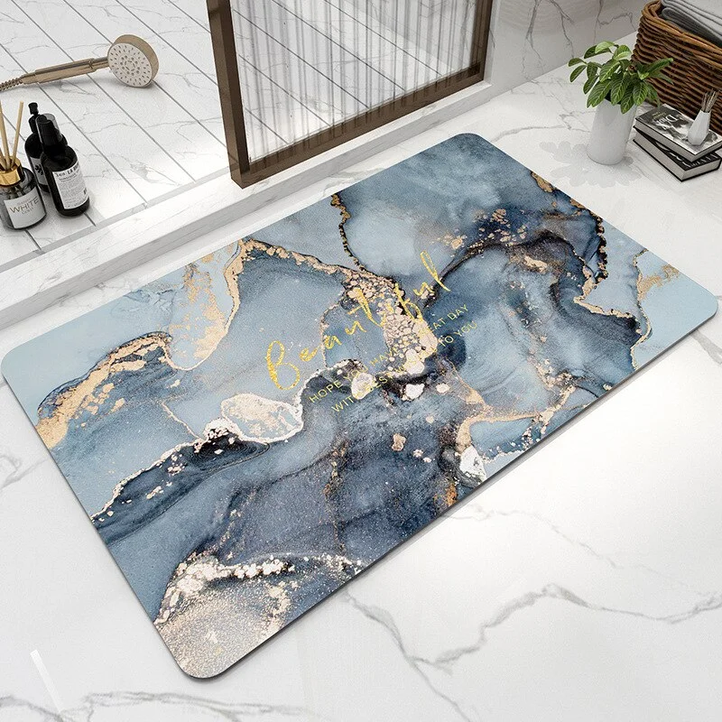 Athvotar Bath Mat Bathroom Carpet Water Absorption Non-slip Absorbent Diatom Mud Soft Washable Rug Toilet Floor Mat Home Textile