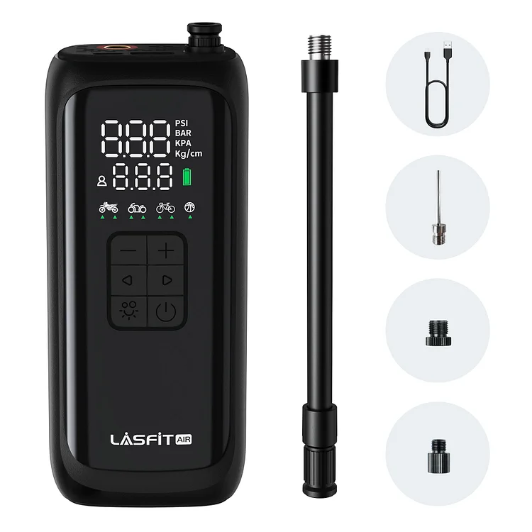 LASFIT AIR Portable Cordless Tire Inflator Air Compressor Pump for Bike Bicycle Motorcycle Ball