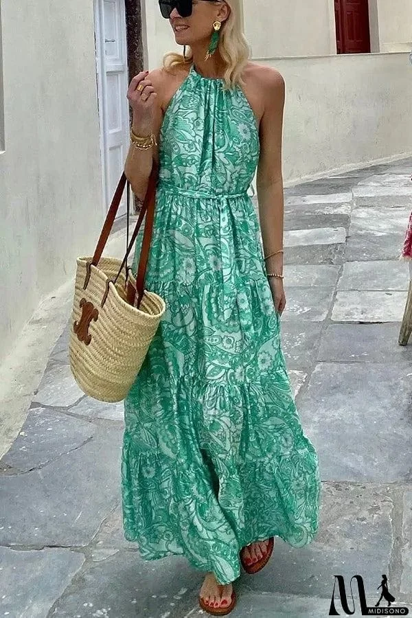 Floral Halter Maxi Dress