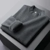 Men's Half High Neck Plus Fleece Sweater