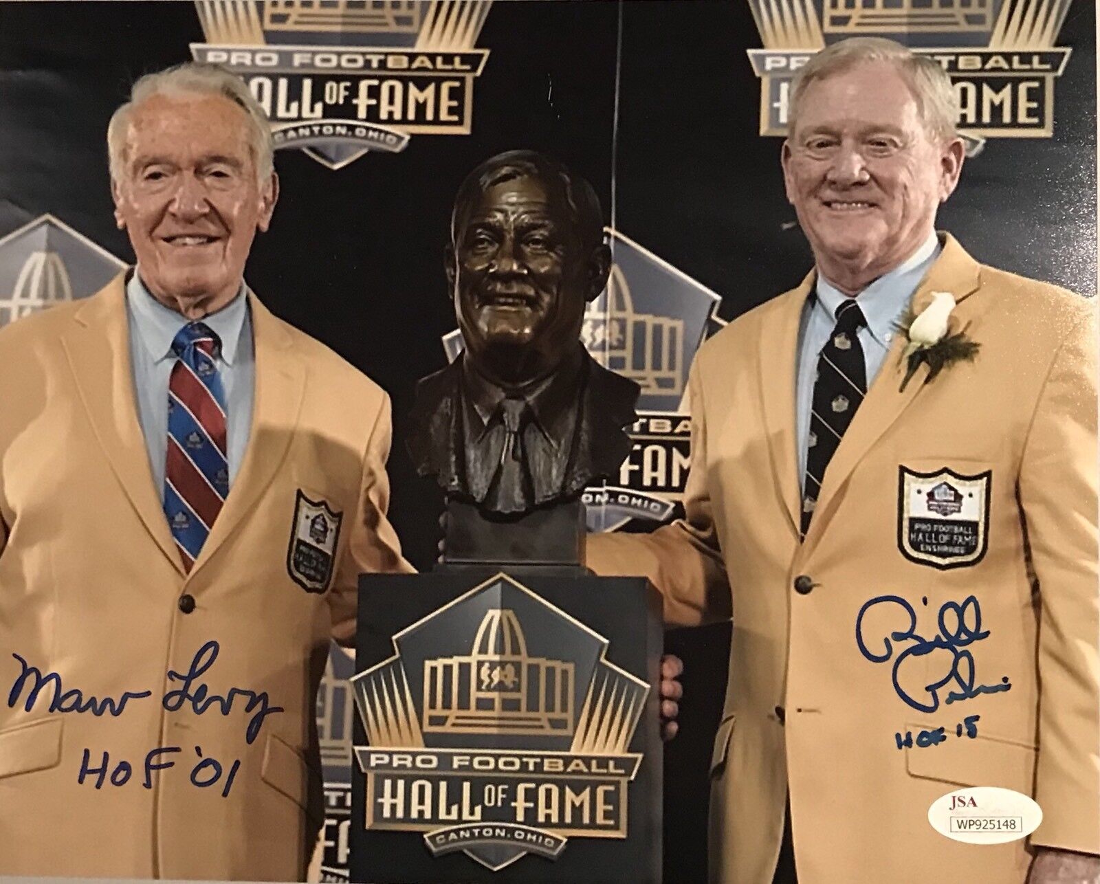 Marv Levy & Bill Polian Buffalo Bills HOF Dual Autographed 11x14 JSA Witness COA