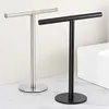 Stainless Steel Hand Towel Holder T-Shape Towel Bar Rack Bath Towel Bar Stand
