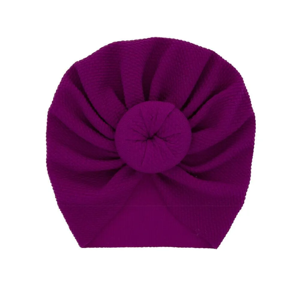 2019 Baby Accessories Newborn Toddler Kids Baby Boy Girl Solid Knot Hats Turban Cotton Beanie Candy Color Hat Winter Warm Cap