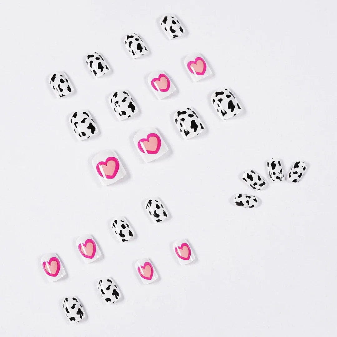 24pcs/Set Leopard Fake Nails Full Cover Fake Nails Glue DIY Manicure Nail Art Tools-Nail Inspo