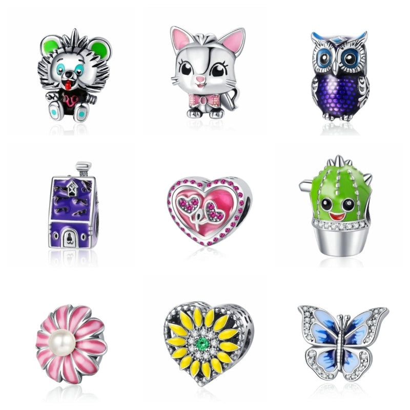 1 Piece 10-13mm White Copper Animal Heart Shape Pendant Beads