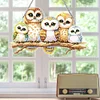 Diamond Painting Acrylic Owl Family Hanging Pendant Home Windows Decor