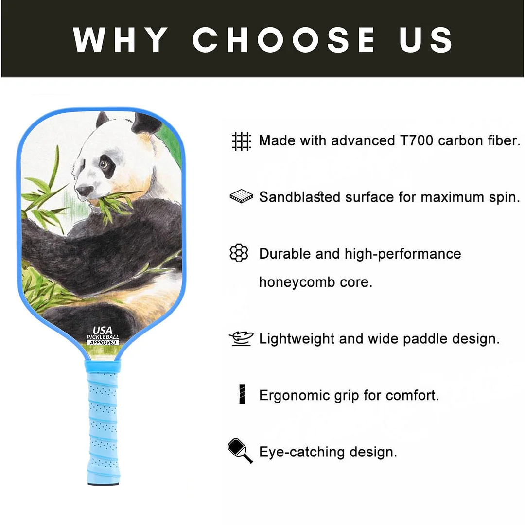 Original Paddle (16mm) T700 Sandblasted Carbon Fiber-Panda Paddle