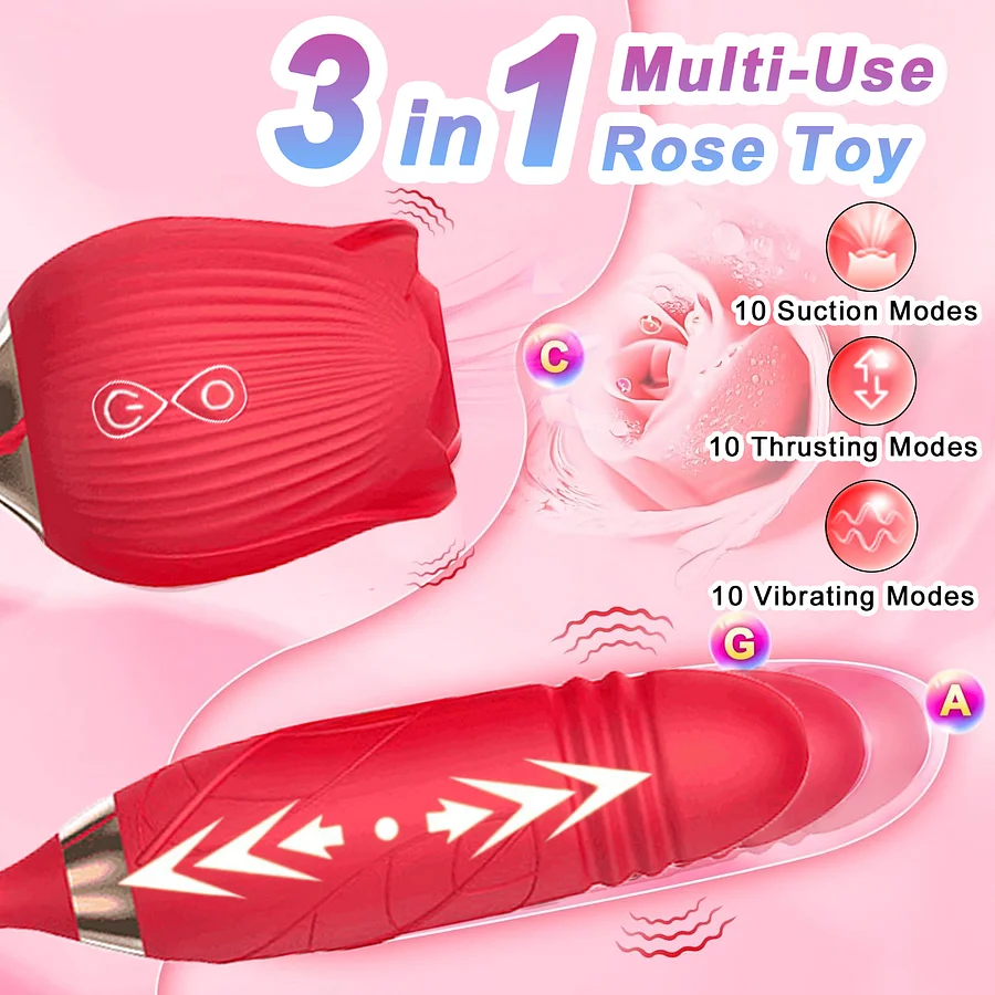 suction/vibrating rose The Rose Air Pulse Vibrator — Bonjibon main image 0