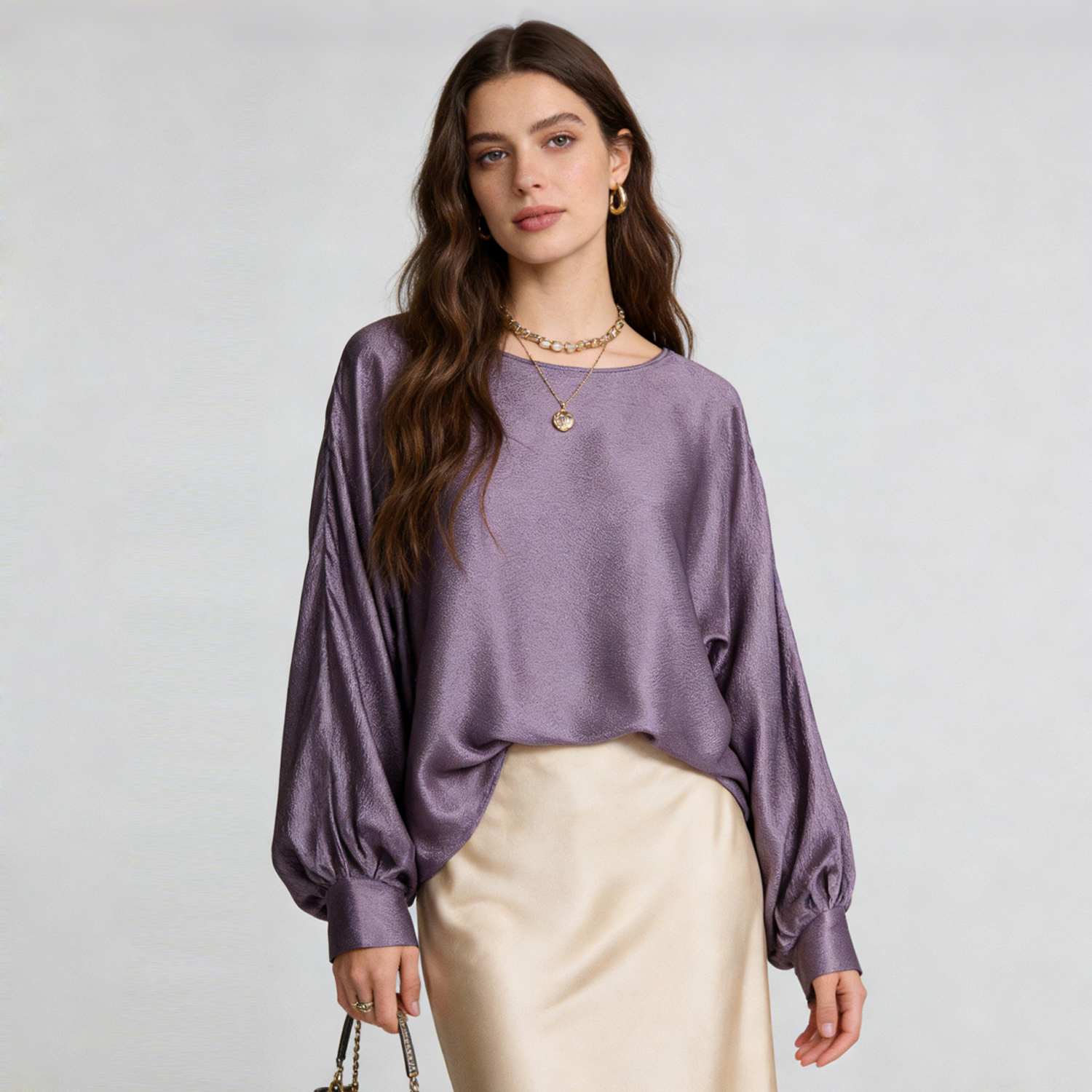 Silk Blouse Lustrous Style REAL SILK LIFE
