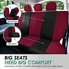 FH Group Car Seat Covers Full Set Cloth,Universal Fit combo,Washable Automotive Seat Covers,Low Back Front Seat Covers,Airbag Compatible,Split Bench Rear Seat for SUV,Sedan,Van Burgundy