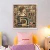 Sewing Machine Woman-14CT Stamped Cross Stitch 40*40cm/15.75*15.75in tapestrymarket