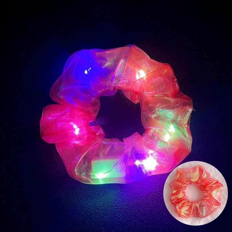 Halloween Novelty Women’S Solid Color Artificial Crystal Luminous Hair Tie
