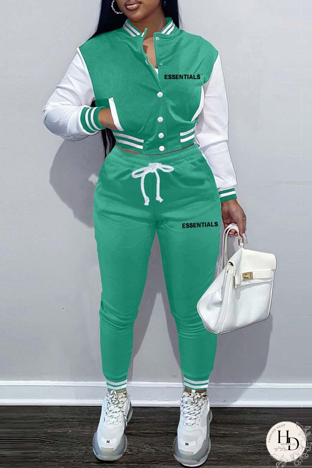 Black Casual Letter Print Patchwork Long Sleeve Two Pieces