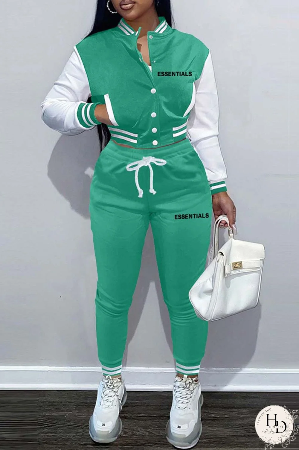 Black Casual Letter Print Patchwork Long Sleeve Two Pieces