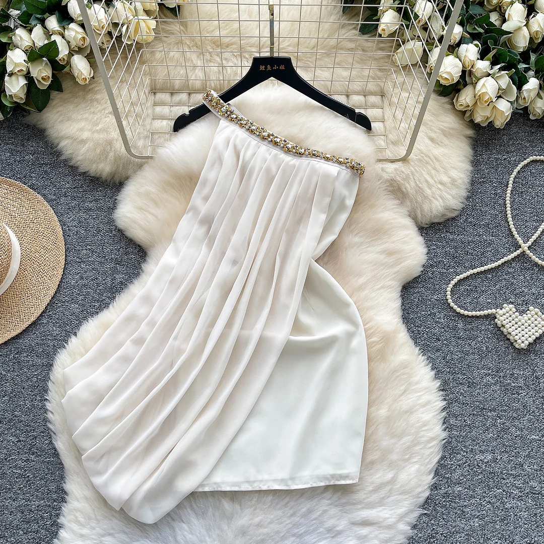 Nigikala Nigikala Holiday Suit Women's Design Bikini Hanging Neck Vest Tuxedo Skirt Knitted Two-Piece