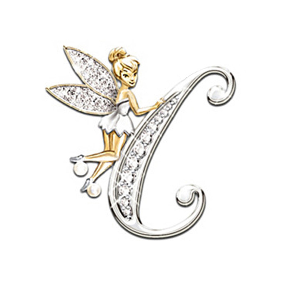 

Elegant Letter Badges Women Rhinestone Elf Jacket Ornaments Pins Brooches, 501 Original