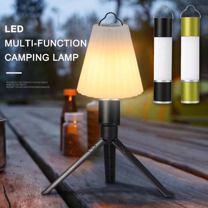 Portable Retro Camping Tent Light: Detachable Flashlight for