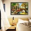 Bamboo Hut-9CT Stamped Cross Stitch Bead Embroidery 60*45cm tapestrymarket