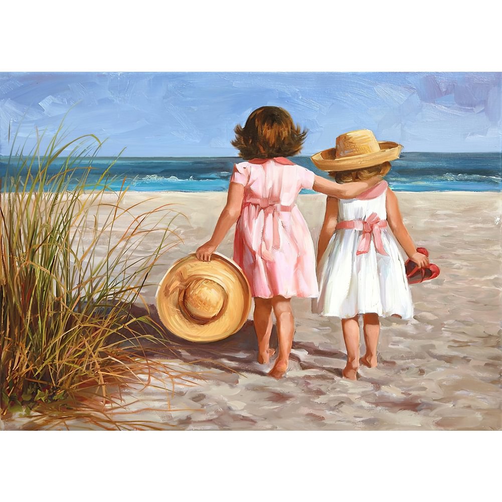 Beach girl Hat - Full Round - Diamond Painting(40*30cm)