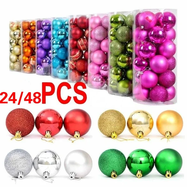 24pieces 48pieces Christmas Tree Ornament Hanging Bubble Balls Colorful Decor Bubble (Size:3cm)