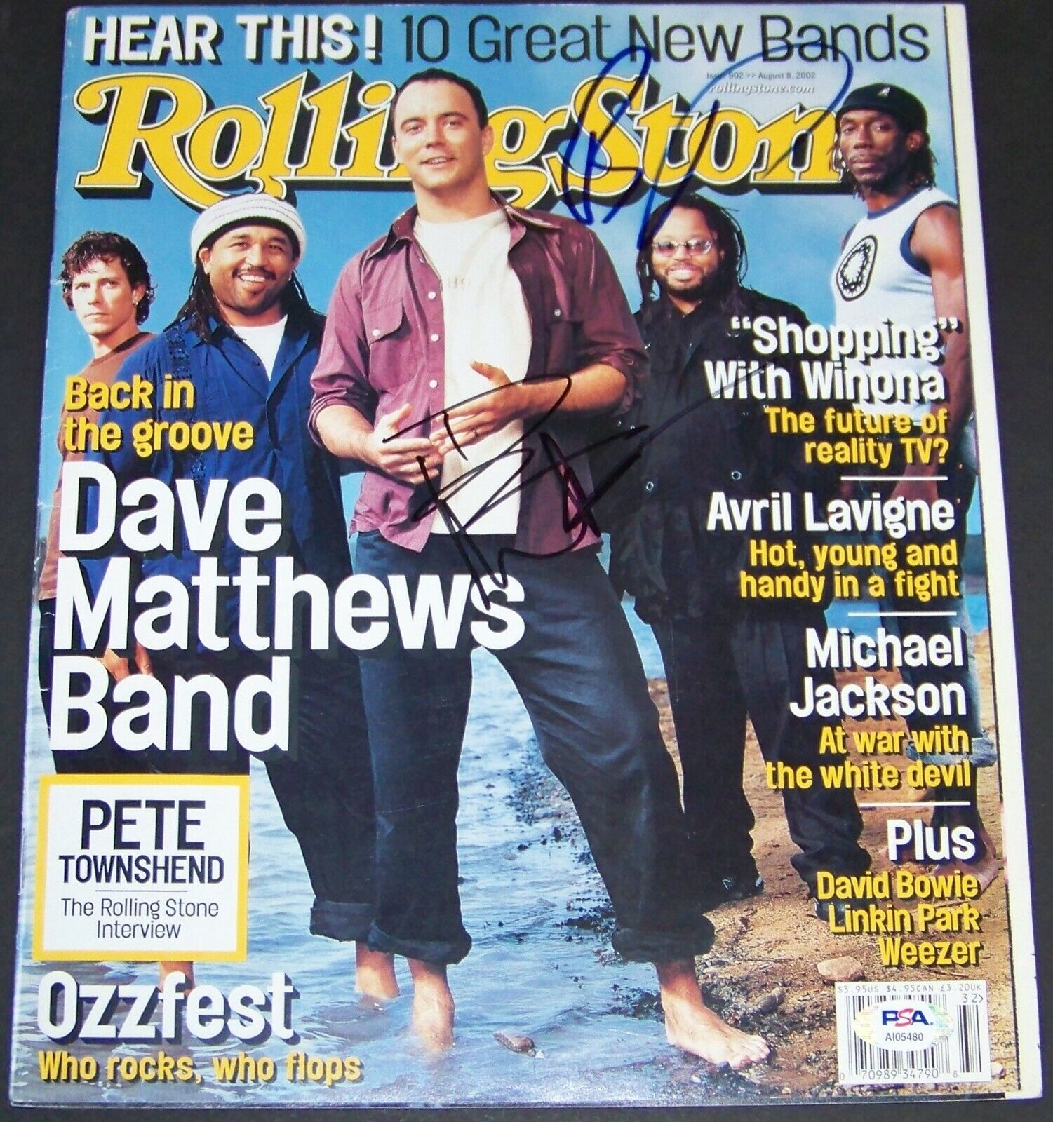 RARE! Dave Matthews & Boyd Tinsley Signed Rolling Stone Photo Poster painting Magazine PSA LOA!