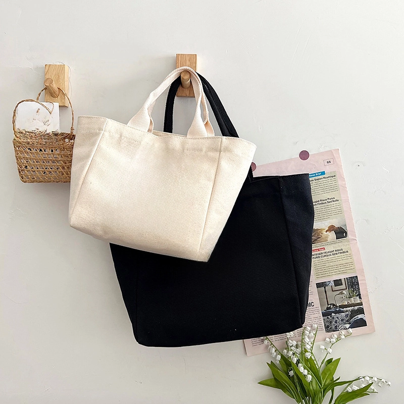 Vintage Canvas Handbag Mini Small Bag Large Capacity Letter Printed Canvas Bag Going Out Lunch Bag For Women