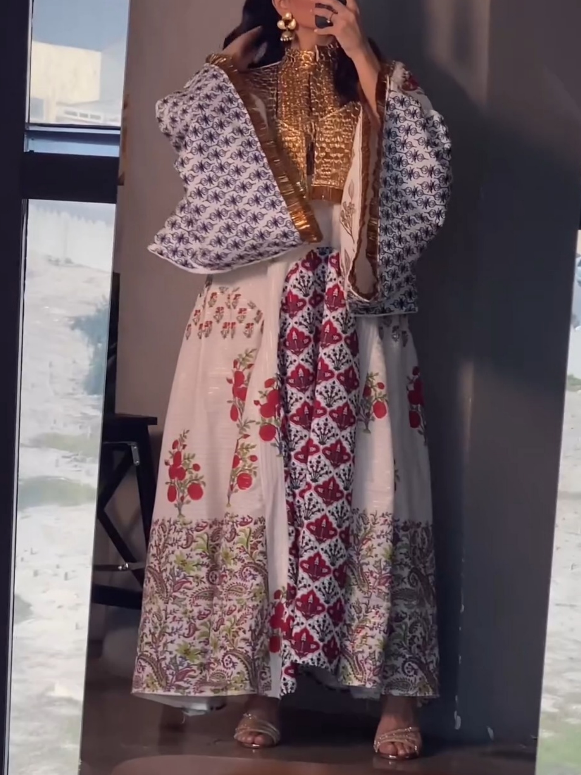 Elegant Loose-fitting Floral Pattern Dress | Oxredo Shop Ramadan Sale