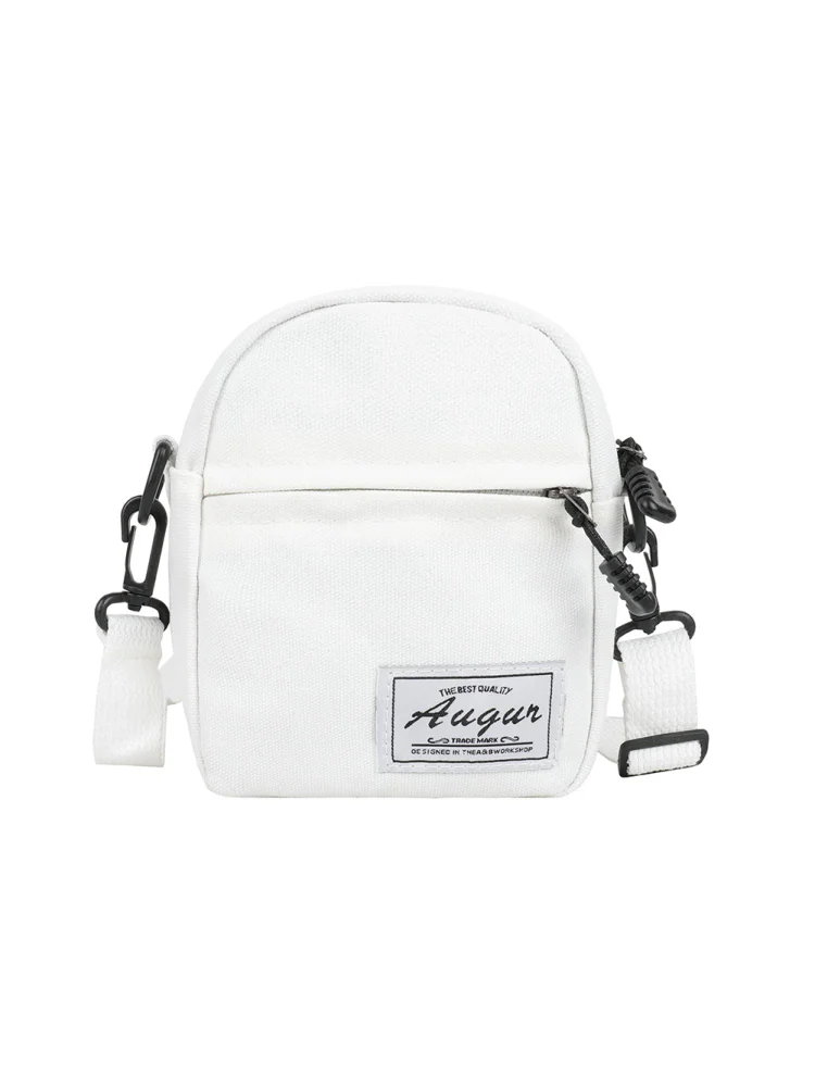 Fashion Women Canvas Patchwork Crossbody Bag Casual Mini Handbags (White)