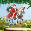 Diamond Painting Acrylic Christmas Santa Claus Horse Hanging Pendant Kits for Beginner