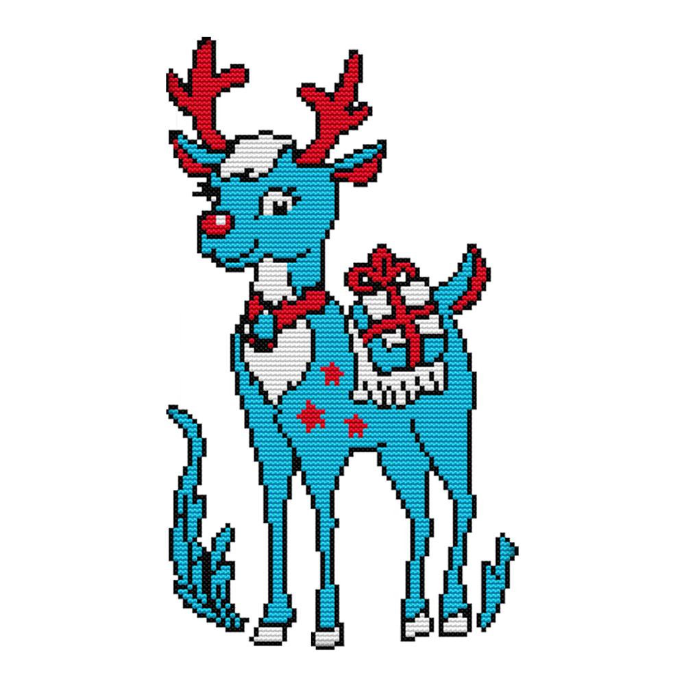 

Christmas Elk - 14CT Stamped Cross Stitch - 18*31cm, 501 Original
