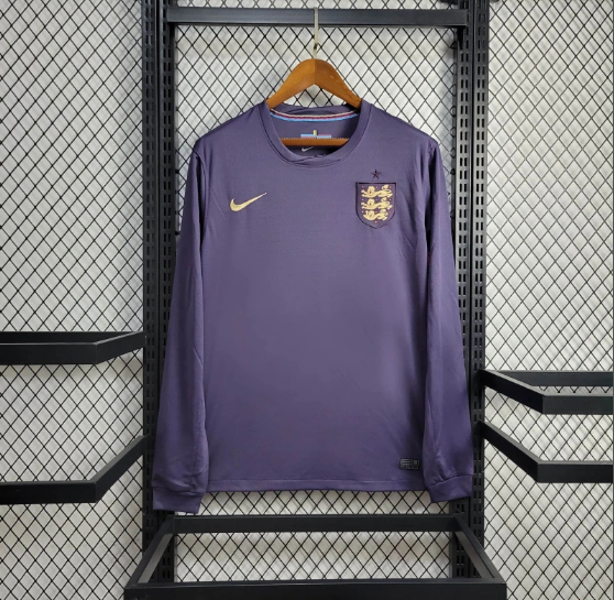 2024 England Away Long Sleeve Soccer Jersey Thai Quality