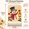 DIY Diamond Art LED Night Light &ndash; Light-Up Table Decor, Double-Sided Printed DIY Crystal Pearl Painting Decoration for Holiday & Gifts(Snowman with a Blue Hat)