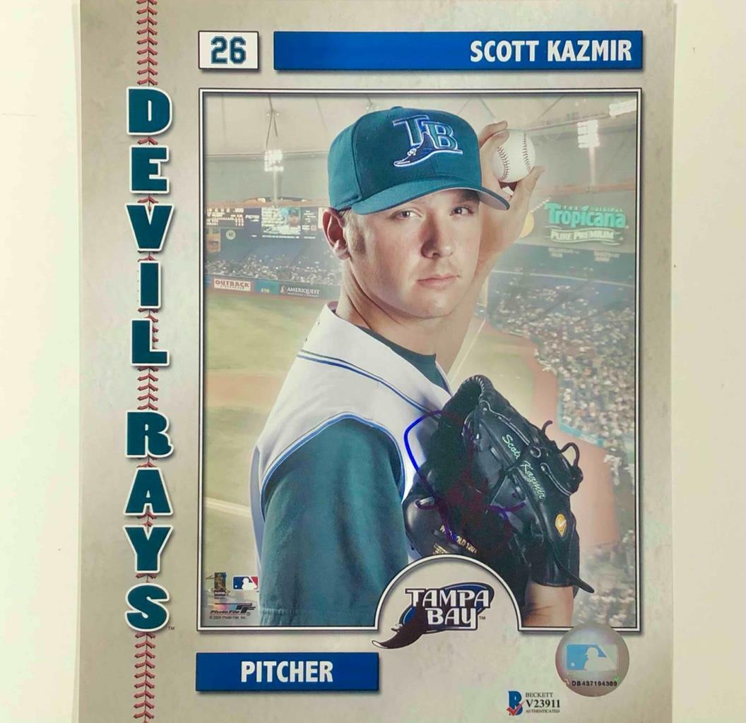 Scott Kazmir autograph TB Tampa Bay Devil Rays signed 8x10 Photo Poster painting BAS COA Beckett