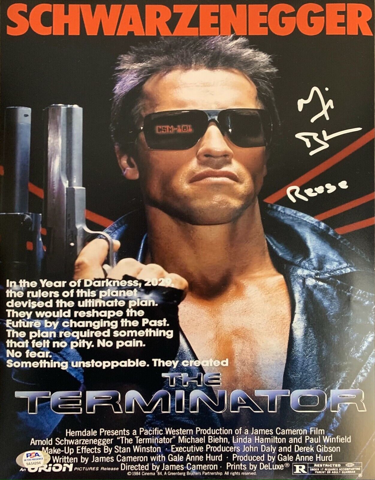 Michael Biehn autographed signed inscribed 11x14 Photo Poster painting The Terminator PSA Reese