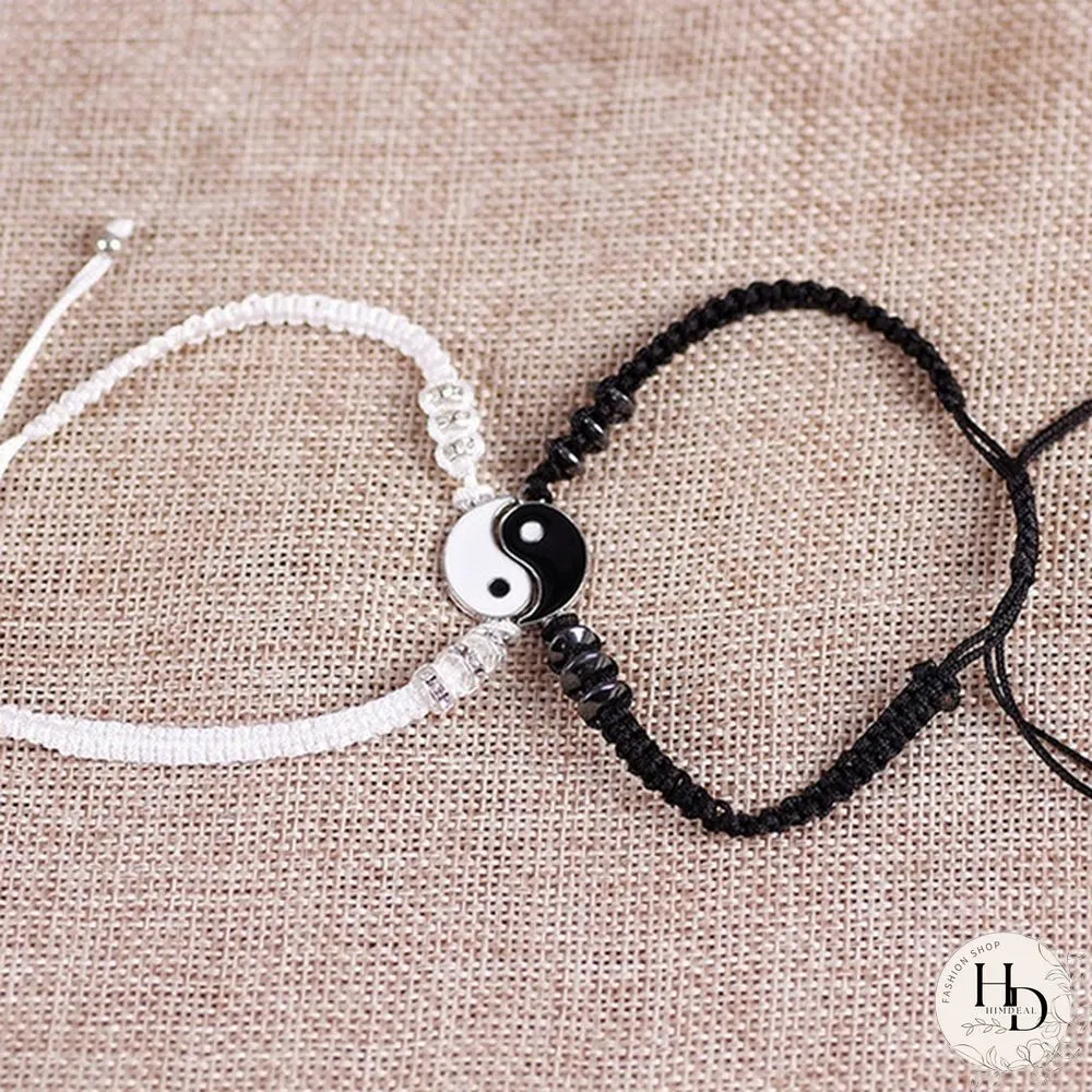 YinYang Adjustable Couple Bracelets Luck Bracelets Friendships Lovers Girlfriend Valentines Gift