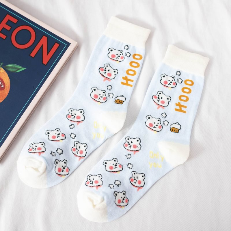 Japanese Cartoon Bear Socks 5 Pairs