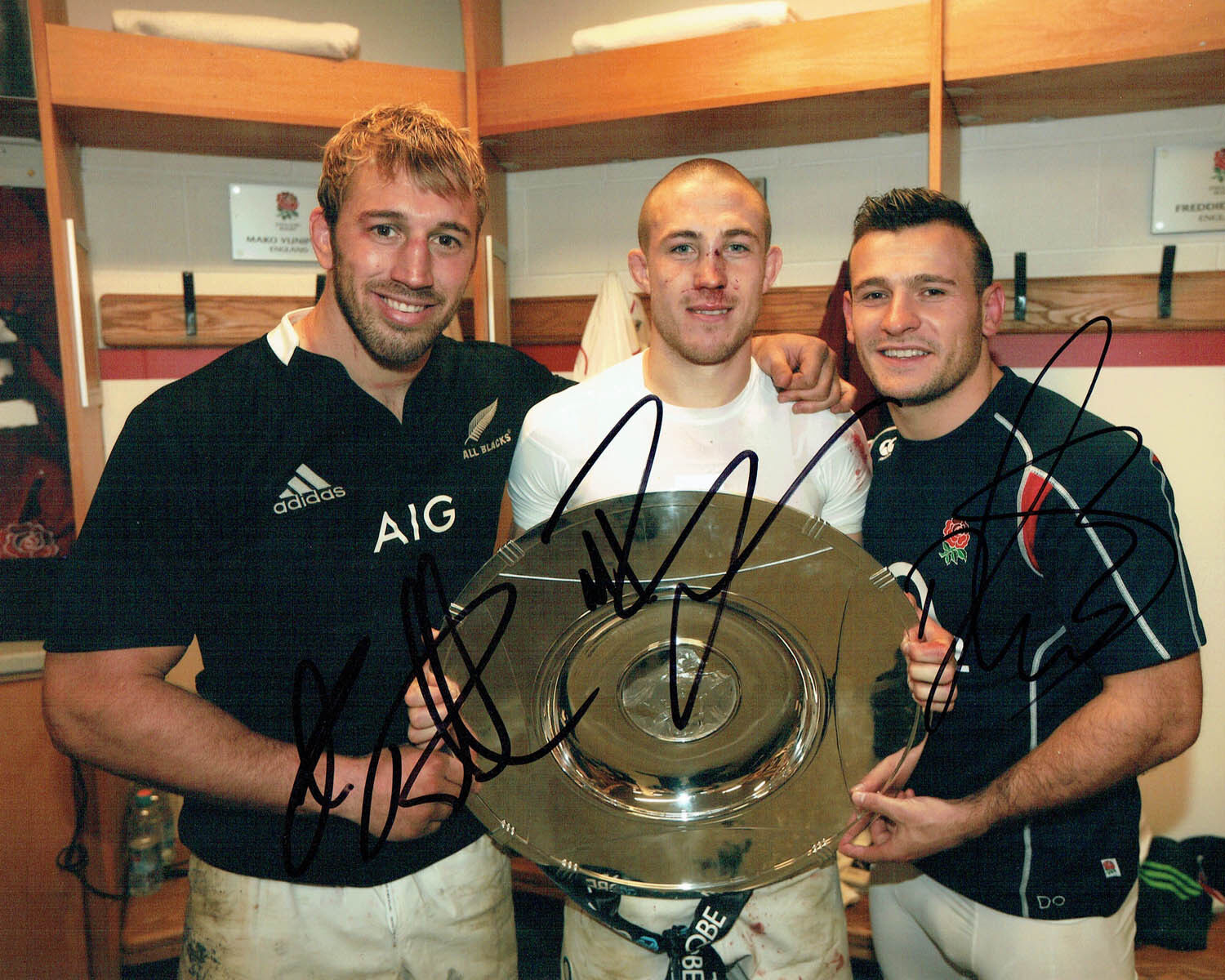 Chris ROBSHAW Mike BROWN Danny CARE Signed Autograph Rugby Photo Poster painting AFTAL COA