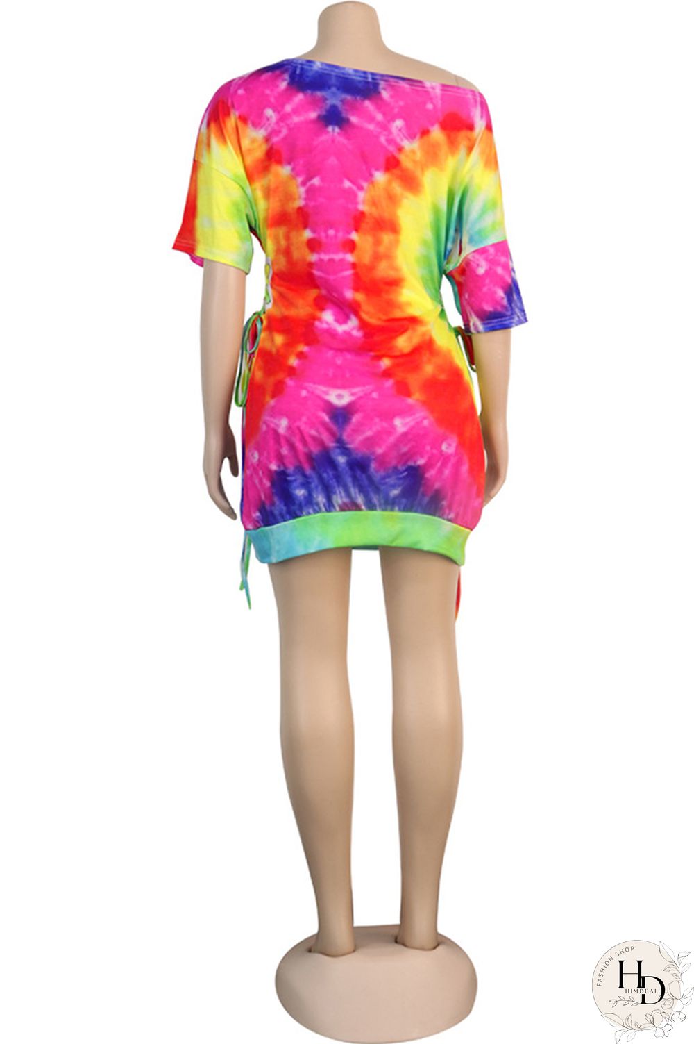 purple Fashion Sexy Patchwork Print bandage One word collar Hip skirt Dresses