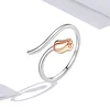 925 Sterling Silver Wrap Ring 18k Plated Dainty Rose Design