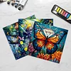 3PCS Butterfly Coloring Book Set Mindfulness Art Books for Adults 