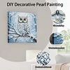 (25x25cm)DIY Owl Framed Handmade Pearl Painting Art Craft Kit Living Home Decor