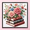 Flowers Books Partial 11CT DIY Beaded Cross Stitch Kits for Beginners Adults Home Wall Decor Cross Stitch Art and Crafts Kits 36x36cm tapestrymarket