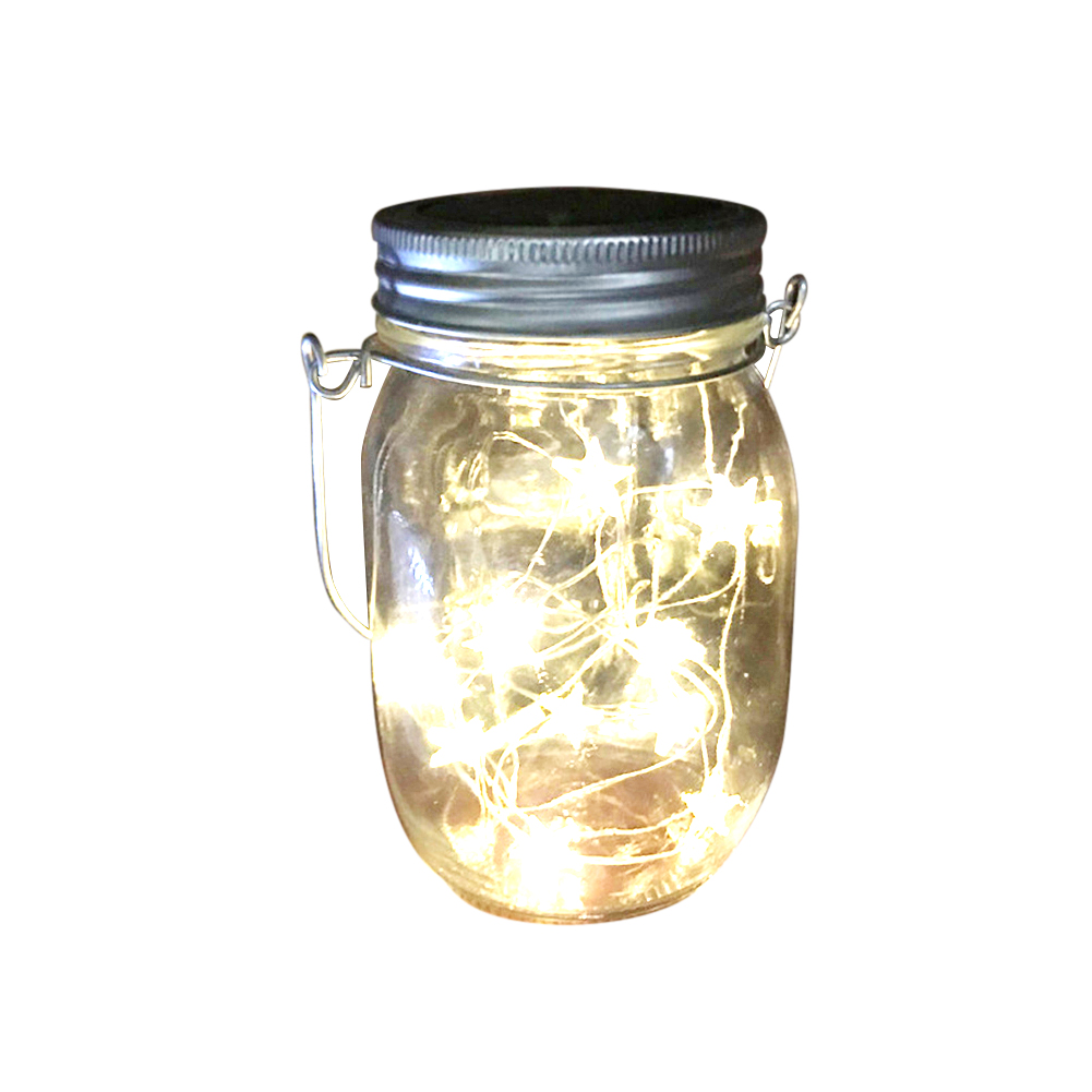 

LED Solar Glass Bottle Star String Lights Hanging Mason Jar Lid Fairy Lamp, 501 Original
