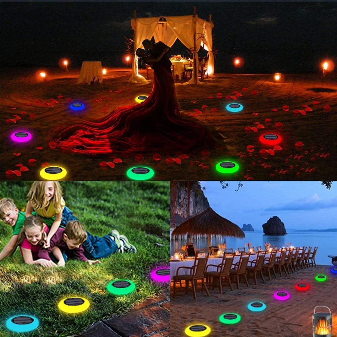 4pcs Solar Garden Colorful Lawn Lights