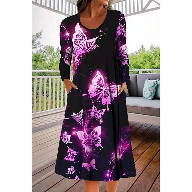 2021 Fashion Retro Leopard Print Long Sleeve Pocket A-line Skir