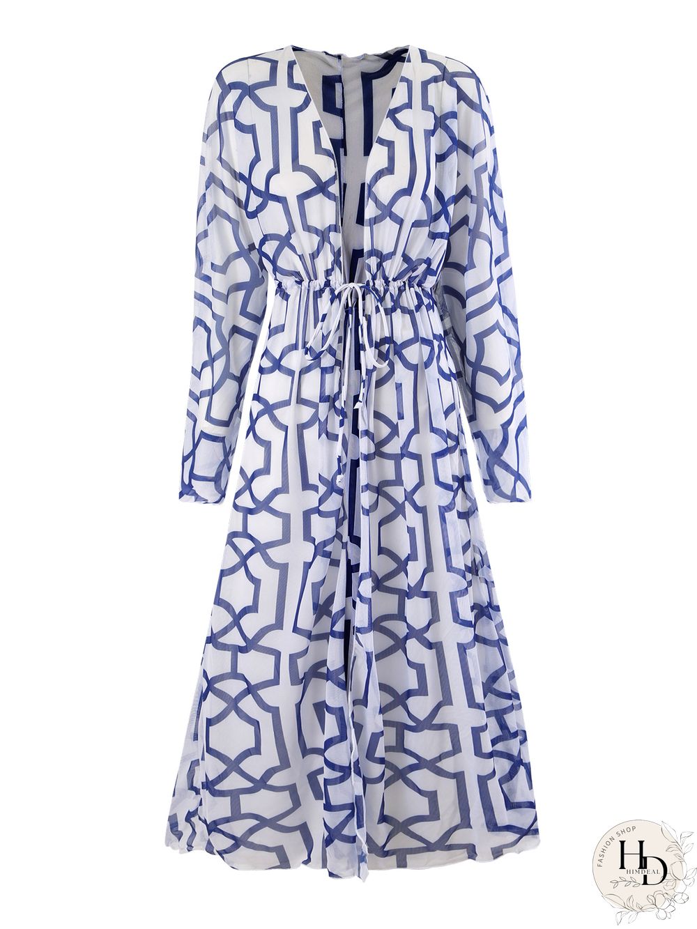 Abstract Line Print Swimsuit