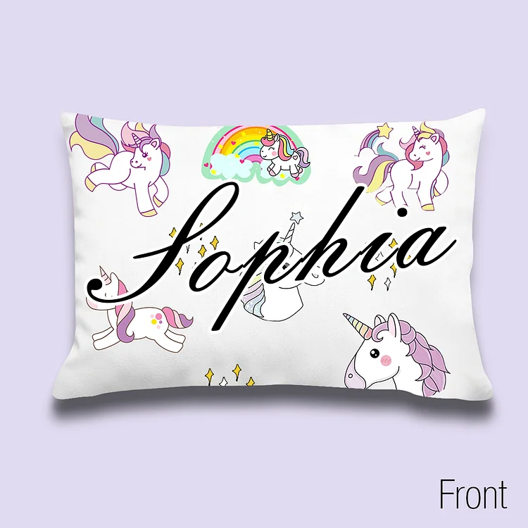 BlanketCute-Personalized Lovely Bedroom Unicorn Pillowcase with Your Kid's Name | 01